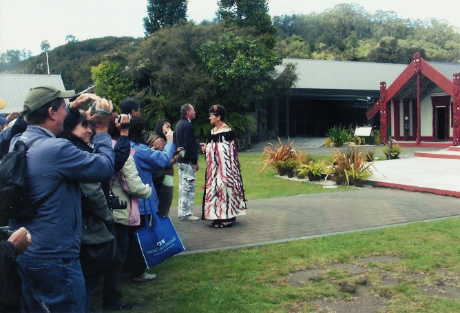 Marae traditional welcome on a day trip to Rotorua